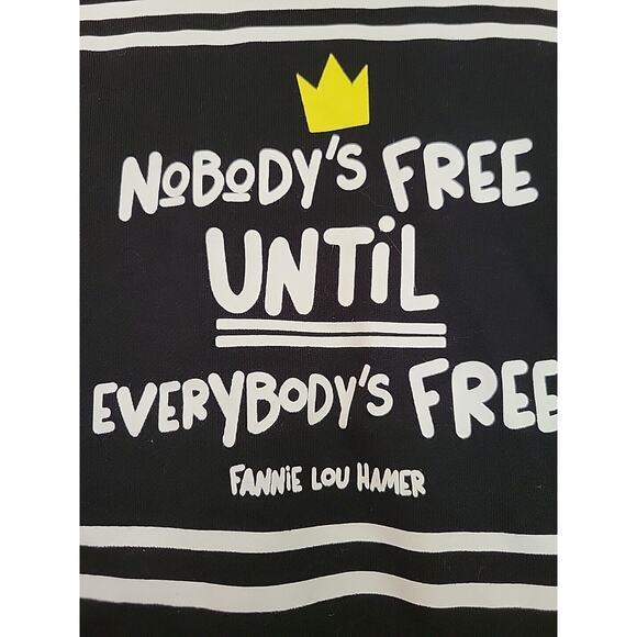 Because Of Them We Can "Nobody's Free Until Everyone's Free" Zip Sweatshirt S - Picture 1 of 6